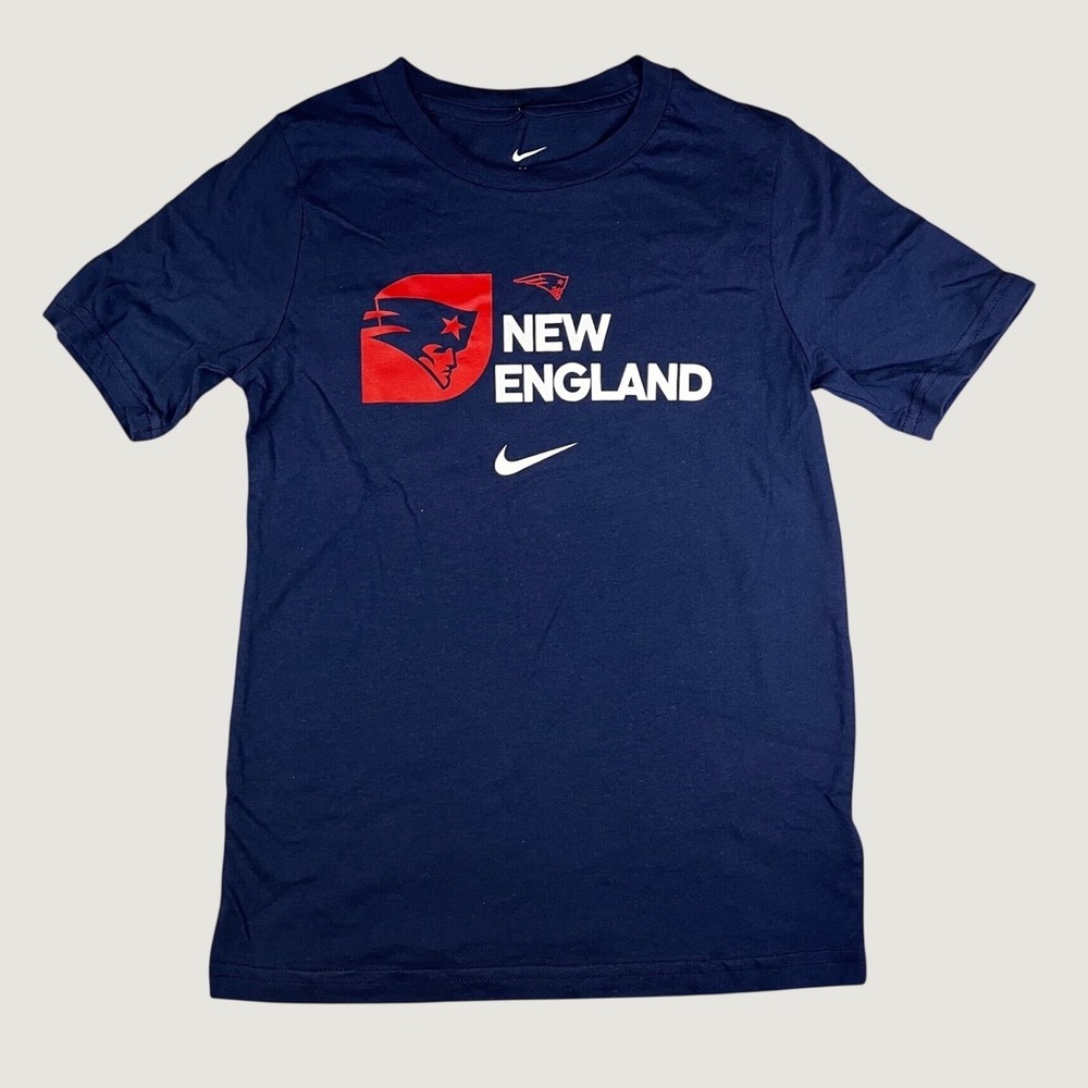 Nike New England Patriots Kids Navy Blue Go Pats Graphic T-Shirt Size S 8